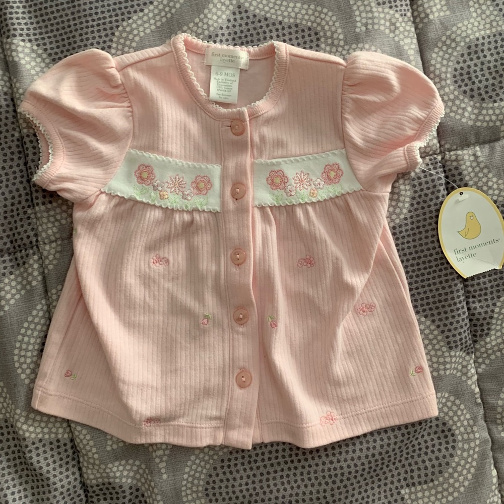 Baby girl pink floral shirt NWT